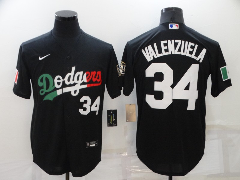 en's Los Angeles Dodgers #34 Toro Valenzuela Black Cool Base Stitched Baseball Jersey