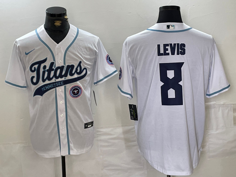 en's Tennessee Titans #8 Will Levis White With Patch Cool Base Stitched Baseball Jersey 1 en's Tennessee Titans #8 Will Levis White With Patch Cool Base Stitched Baseball Jersey 1