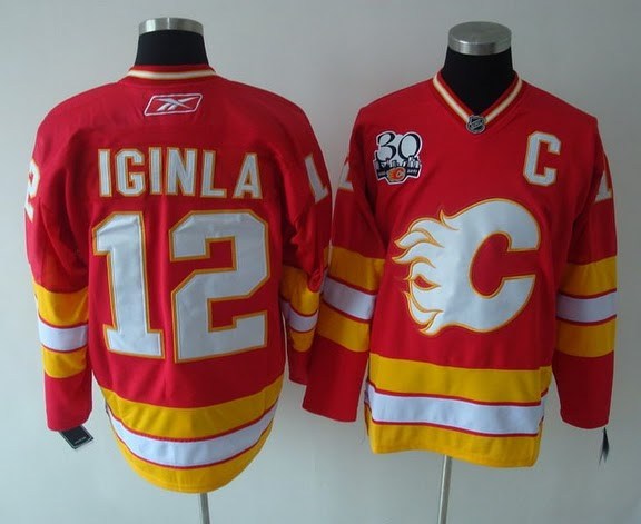 hockey jerseys,calgary flames 12# iginla red 30th