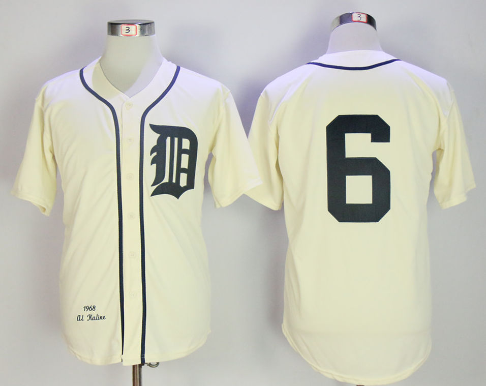 igers 6 Al Kaline Cream 1968 Throwback Jersey