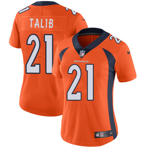 ike Broncos #21 Aqib Talib Orange Team Color Women's Stitched NFL Vapor Untouchable Limited Jersey