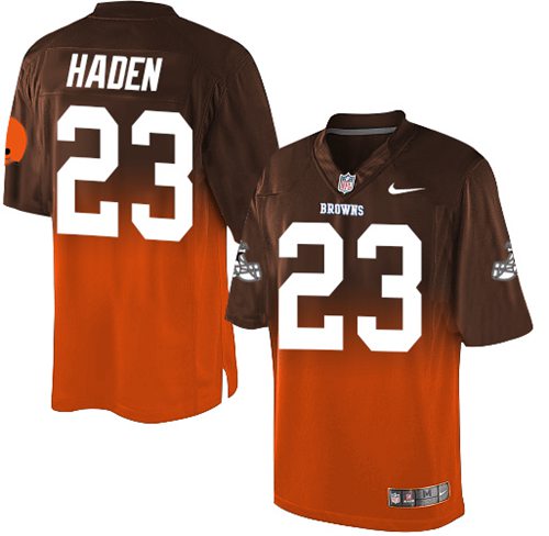 ike Browns #23 Joe Haden Brown Orange Men's Stitched NFL Elite Fadeaway Fashion Jersey ike Browns #23 Joe Haden Brown Orange Men's Stitched NFL Elite Fadeaway Fashion Jersey