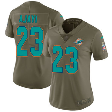 ike Dolphins #23 Jay Ajayi Olive Women's Stitched NFL Limited 2017 Salute to Service Jersey