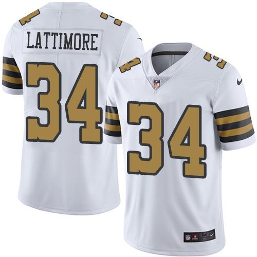 ike Saints #34 Marshon Lattimore White Youth Stitched NFL Limited Rush Jersey