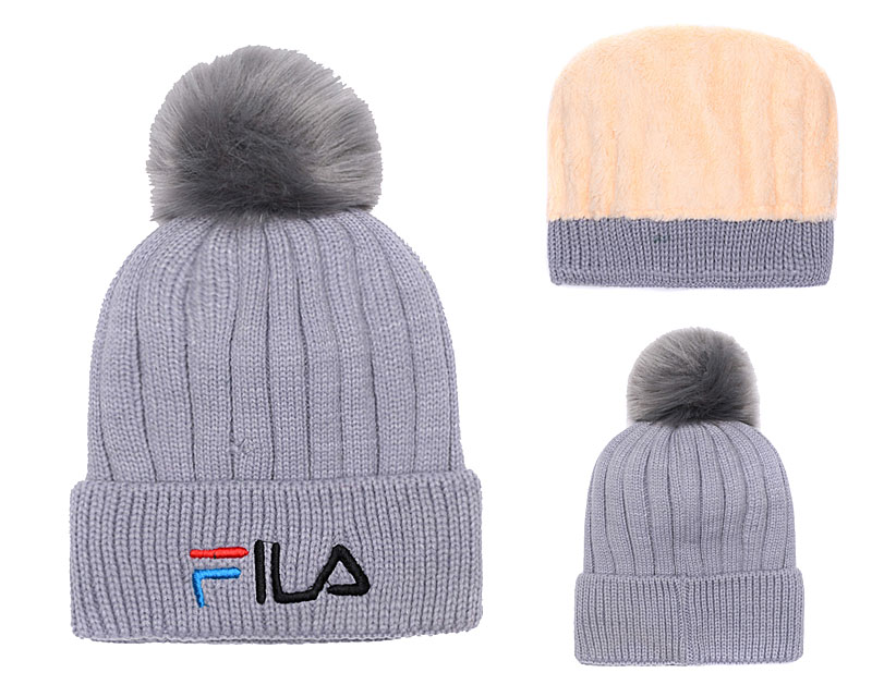 ila Fresh Logo Gray Fashion Sport Knit Hat SG