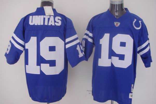indianapolis colts 19 johnny unitas blue throwback