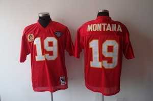 kansas city chiefs 19 joe montana two patch red throwback jerseys