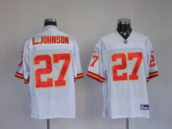 kansas city chiefs 27 larry johnson white jerseys