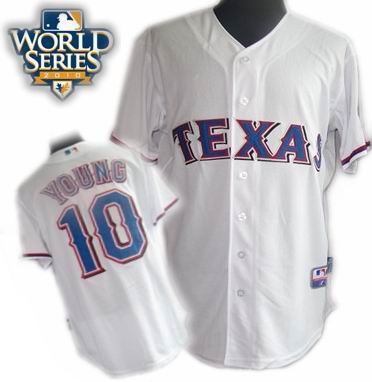 kids 2010 world series patch texas rangers #10 young white