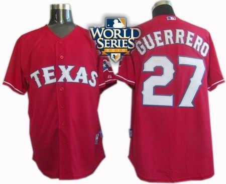 kids 2010 world series patch texas rangers #27 guerrero red kids 2010 world series patch texas rangers #27 guerrero red