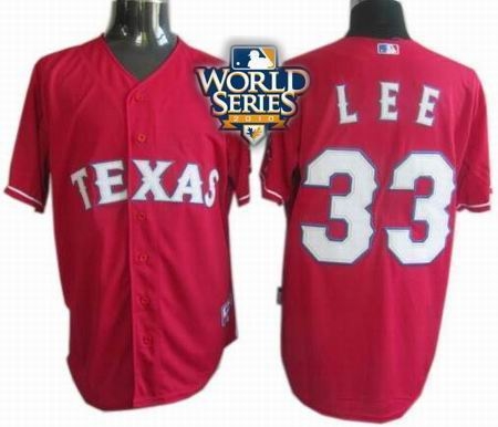 kids 2010 world series patch texas rangers #33 cliff lee red kids 2010 world series patch texas rangers #33 cliff lee red