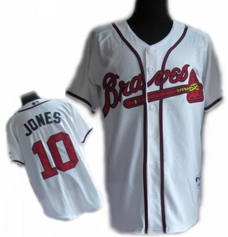 kids atlanta braves #10 jones white