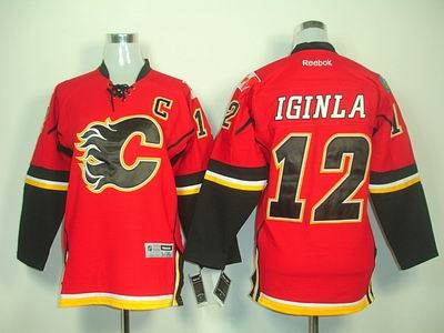 kids calgary flames 12 iginla red jerseys
