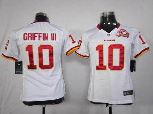 kids NEW nfl washington redskins 10 robert griffin iii with 80th white jerseys