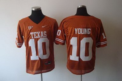 longhorns #10 young orange embroidered ncaa jersey longhorns #10 young orange embroidered ncaa jersey