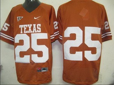 longhorns #25 orange embroidered ncaa jersey
