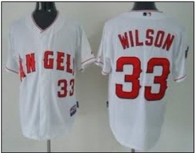 los angeles angels #33 c.j wilson white jerseys