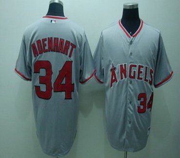 los angeles angels 34 nick adenhart grey jerseys1