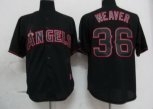 los angeles angels 36# jered weaver pitch black fashion jersey