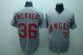 los angeles angels 36 jered weaver grey jerseys coolbase