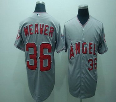 los angeles angels 36 jered weaver grey jerseys coolbase1
