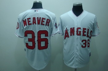 los angeles angels 36 jered weaver white jerseys coolbase
