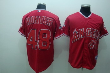 los angeles angels 48 hunte red jerseys all star patch