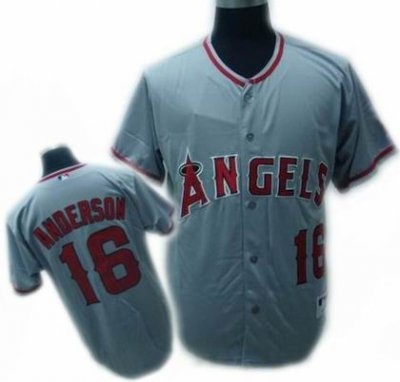 los angeles angels of anaheim #16 garrett anderson gray jerseys