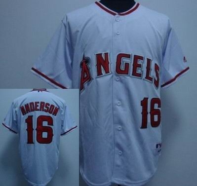 los angeles angels of anaheim #16 garrett anderson white home jersey