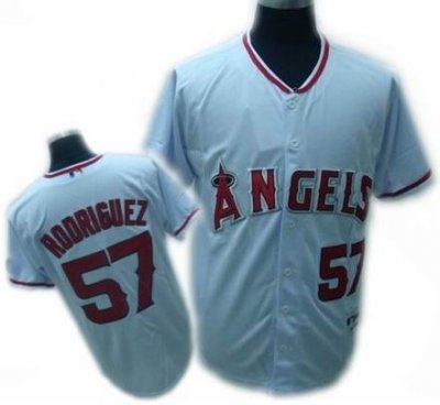 los angeles angels of anaheim #57 rodriguez home white jerseys
