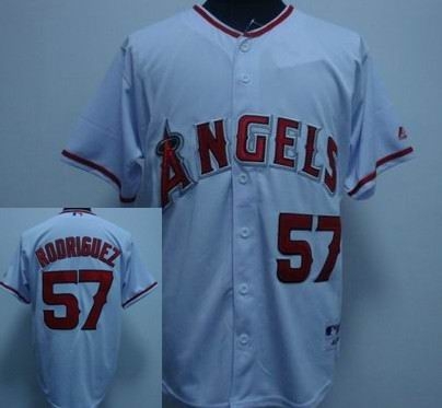 los angeles angels of anaheim &57 rodriguez home white mlb jersey