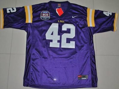 lsu tigers #42 michael ford purple 2012 bcs championship patch embroidered ncaa jersey lsu tigers #42 michael ford purple 2012 bcs championship patch embroidered ncaa jersey