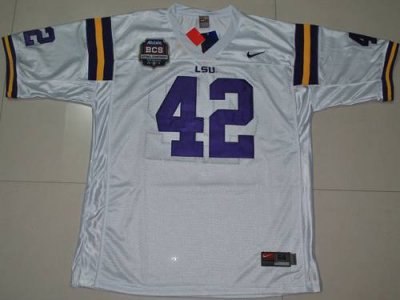 lsu tigers #42 michael ford white 2012 bcs championship patch embroidered ncaa jersey lsu tigers #42 michael ford white 2012 bcs championship patch embroidered ncaa jersey