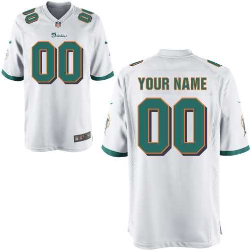men's miami dolphins customized game white jerseys