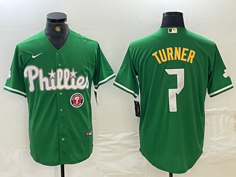 men's philadelphia phillies #7 trea turner green 2024 city connect stitched jersey1