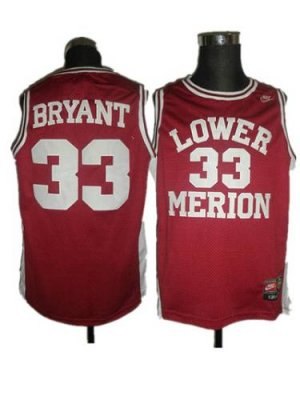 merion #33 kobe bryant red basketball embroidered ncaa jersey merion #33 kobe bryant red basketball embroidered ncaa jersey