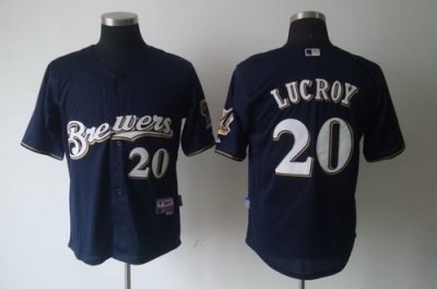 milwaukee brewers #20 jonathan lucroy blue cool base jerseys