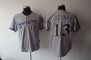 milwaukee brewers 13 zack greinke baseball grey jerseys