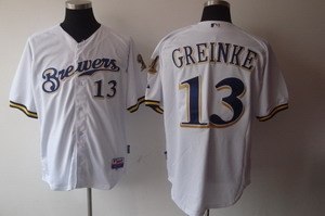 milwaukee brewers 13 zack greinke baseball white jerseys