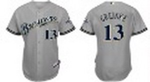 milwaukee brewers 13 zack greinke grey cool base jerseys