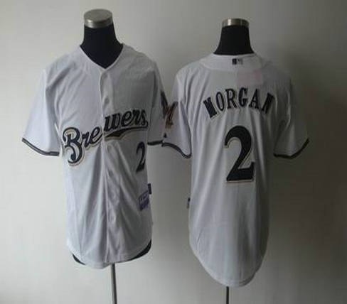milwaukee brewers 2 morgan all white cool base jerseys