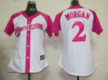 milwaukee brewers 2 morgan womens pink splash fashion jersey milwaukee brewers 2 morgan womens pink splash fashion jersey
