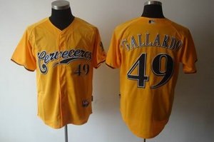 milwaukee brewers 49 yovani gallardo yellow jersey