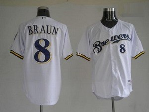 milwaukee brewers 8 ryan braun baseball white jersey