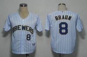 milwaukee brewers 8 ryan braun white 2011 new blue strip