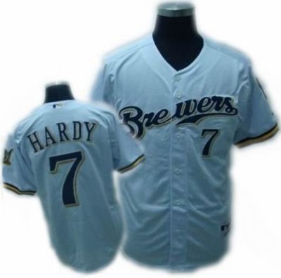 milwaukee brewers james hardy jersey #7 white
