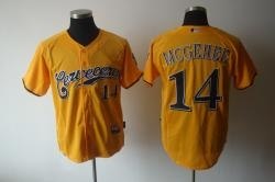 milwaukee brewers mcgehee yellow jerseys 14#