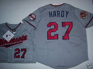 minnesota twins 27 j j hardy gray jersey
