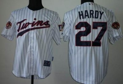 minnesota twins 27 j.j.hardy white 50th jersey
