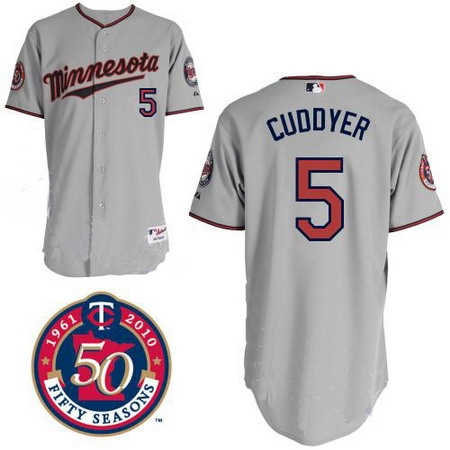 minnesota twins 5 michael cuddyer grey 2010 w50th season patch